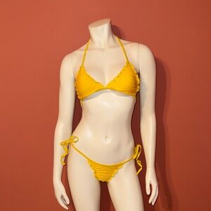 Yellow Halter Bikini Set